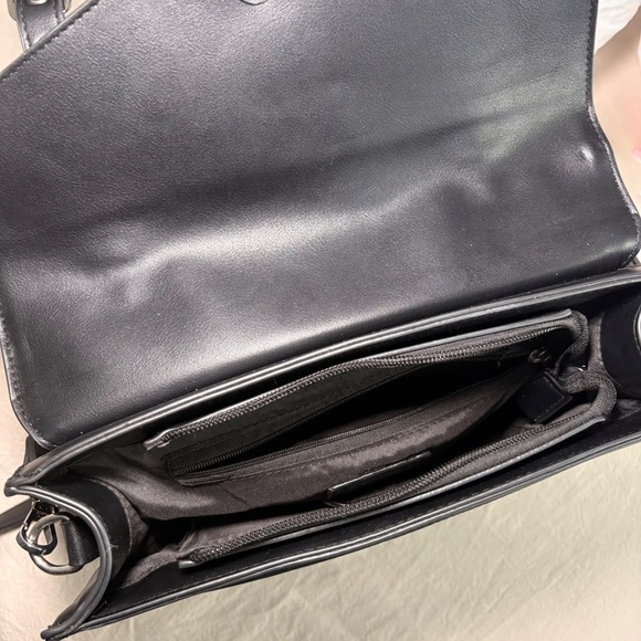 Banned Apparel Black Faux Leather Satchel Crossbody Bag Dark Academic Goth - Picture 4 of 8